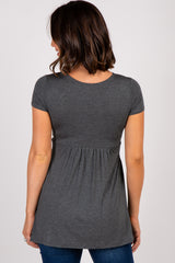 PinkBlush Charcoal Draped Front Maternity/Nursing Top