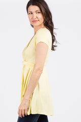 PinkBlush Yellow Draped Front Nursing Top