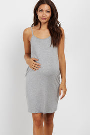 PinkBlush Grey Basic Maternity Sleep Dress