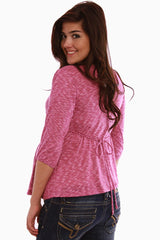 Pink Feather Tie Layered Top