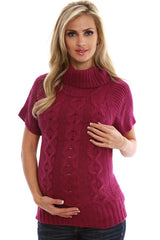 Magenta Short Sleeve Maternity Sweater