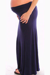 Blue Maxi Maternity Skirt