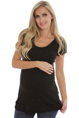 Black Short Sleeve Maternity Shirt