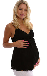 Black Lace Maternity Tank Top