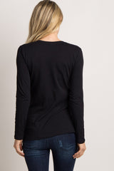 Black Basic Long Sleeve Maternity Tee