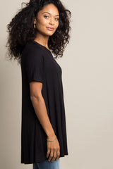 Black Basic Short Sleeve Top