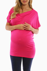 Pink Off Shoulder Maternity Shirt