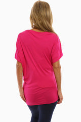 Pink Off Shoulder Maternity Shirt