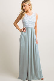 PinkBlush Sage Lace Overlay Top Maxi Dress