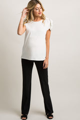 PinkBlush Black Straight Leg Maternity Dress Pants