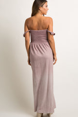 Mauve Smocked Ombre Maxi Dress