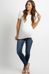 Blue Faded Dark Wash Maternity Jeans