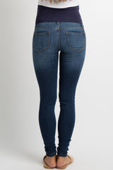 Blue Faded Dark Wash Maternity Jeans