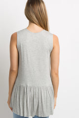 Heather Grey Peplum Back Maternity Tank Top