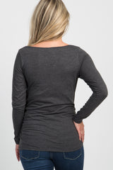 Charcoal Grey Halloween Graphic Maternity Top