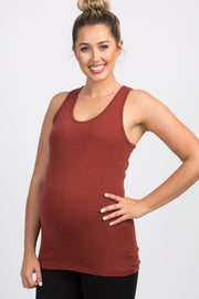 Rust Fitted Maternity Tank Top