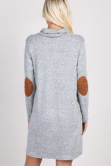 PinkBlush Heather Grey Knit Cowl Neck Shift Dress