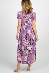 PinkBlush Lavender Floral Hi-Low Wrap Dress