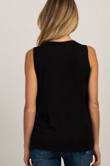 PinkBlush Black Solid Sleeveless Maternity Nursing Top