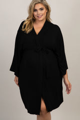 PinkBlush Black Delivery/Nursing Maternity Plus Robe