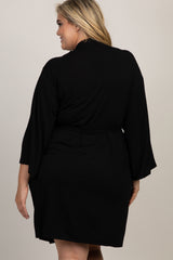 PinkBlush Black Delivery/Nursing Maternity Plus Robe