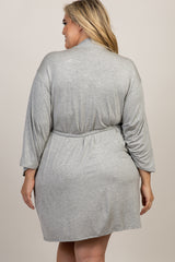 PinkBlush Heather Grey Delivery/Nursing Maternity Plus Robe