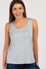 Heather Grey Sleeveless Maternity/Nursing Top