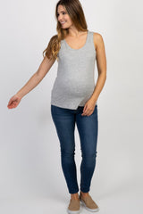 Heather Grey Sleeveless Maternity/Nursing Top