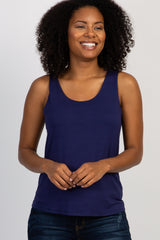 Navy Sleeveless Maternity/Nursing Top