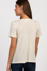 Ivory Solid Basic Short Sleeve Top