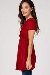 PinkBlush Rust Draped Front Nursing Top