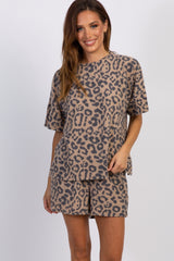 PinkBlush Camel Leopard Short Pajama Set