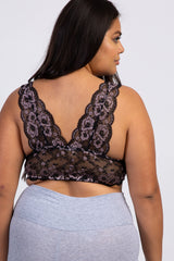 Black Floral Lace Plus Bralette