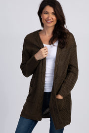 Olive Cable Knit Cardigan