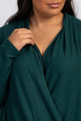 PinkBlush Forest Green Draped Knit Plus Wrap Top