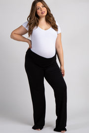 PinkBlush Black Foldover Long Maternity Plus Lounge Pants