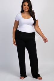 PinkBlush Black Foldover Long Plus Lounge Pants