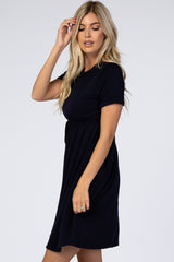 PinkBlush Navy Blue Cuff Sleeve Waist Tie Dress