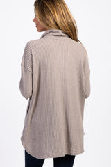 Mocha Half Zipper Knit Sweater