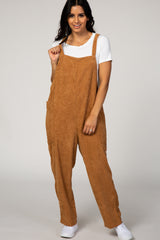 Camel Solid Ribbed Overalls