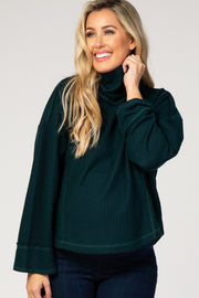 Green Long Sleeve Cowl Neck Maternity Top