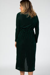 Green Velvet Knotted Plunge Dress