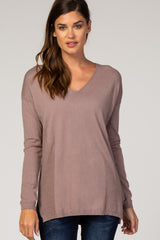 Mocha V-Neck Sweater