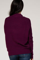 Purple Funnel Neck Dolman Sleeve Sweater