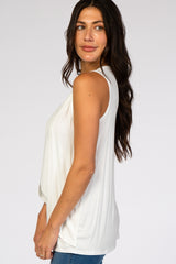 PinkBlush Ivory Solid Sleeveless Nursing Top