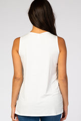 PinkBlush Ivory Solid Sleeveless Nursing Top