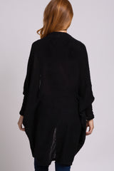 Black Waffle Knit Cocoon Cardigan