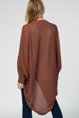 Rust Waffle Knit Cocoon Maternity Cardigan