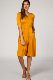 Mustard Short Sleeve Dress