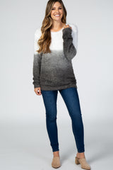 Charcoal Fuzzy Ombre Maternity Sweater